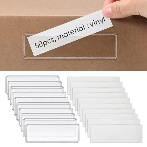 10 pièces porte-étiquettes autocollantes en plastique transparent pour bibliothèque, boîte aux lettres, bibliothèque d'entreprise, bibliothèque,porte...