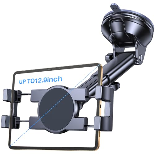 Image of Tablet Holder for Car iPad Holder for Car【Windshield+Dash】Suction Cup ipad Mount for Truck Stand【360 】Tablet Car Mount soporte de telefono para carro for All 4.7 inch-12.9 inch Apple iPad Samsung Galaxy Tab