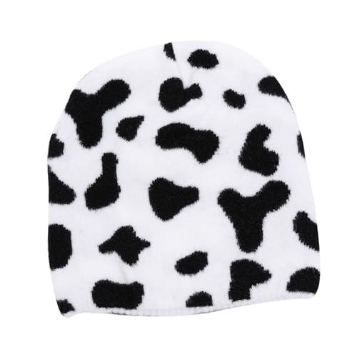 BESPORTBLE 1 Pieza Gorro De Punto Caliente Sombrero Negro Estampado De Gorro De Punto Gorros Sombrero Gorra Gorra Gorros De Lana Negro Hilo
