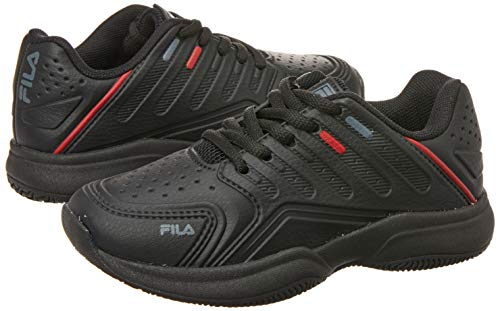 Tênis Lugano 6.0, FILA, Criança Unissex, PRETO/GRAFITE/VERMELHO, 32
