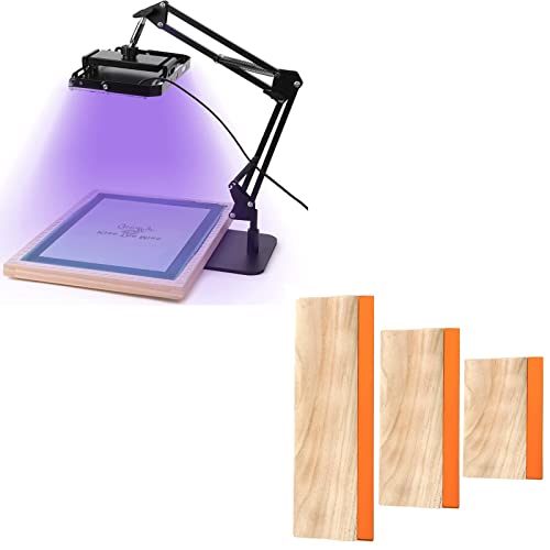 Caydo 50W LED Exposure Unit for Screen Printing, UV Screen Printing Light with 3 Pieces 3 Sizes Screen Printing Squeegee for Screen Printing