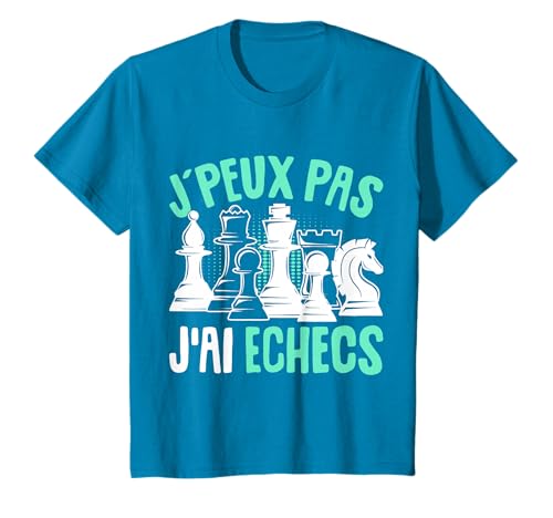 Cadeaux d'échecs T-Shirt Enfant Noir T-shirt S Unisexes-Enfants Classique Léger 100% Coton Col En U Manche à double couture et ourlet à la base Chess-themed-child-t-shirt
