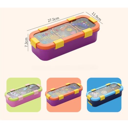 Image of Motka Kids Lunch Box 3 Compartment Combo with Insulated Bag | 600ml Stainless Steel Bento Box for Kids, Leakproof Silicone Seal, Built-in Cutlery, School Travel Food Container - Purple