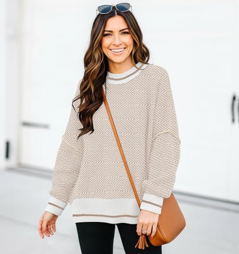 Image of Womens Oversized Sweaters Fall 2026 Fashion Clothes Colorblock Knit Tops