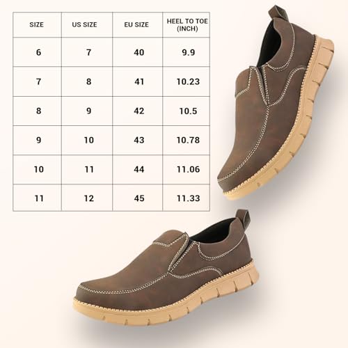 Image of STANPHORD Men Suede Slip-On Sneakers | Casual Daily Walking Shoes | Rubber Anti-Slip Sole | Lightweight Cushioned Streetwear Fashion Footwear (TPSI 5020)