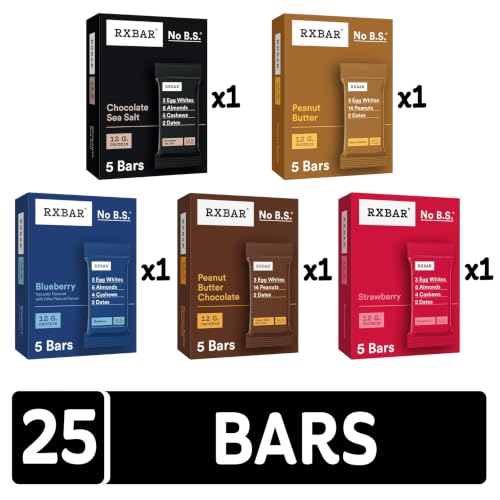 RXBAR Protein Bars, 12g Protein, Gluten Free Snacks, 5-Flavor Variety Pack (5 Boxes, 25 Bars) - image 5