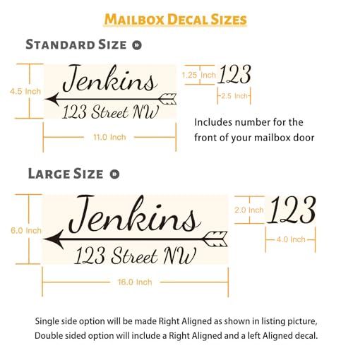 Image of Custom Reflective Mailbox Numbers and Street Address Decal - CMN14