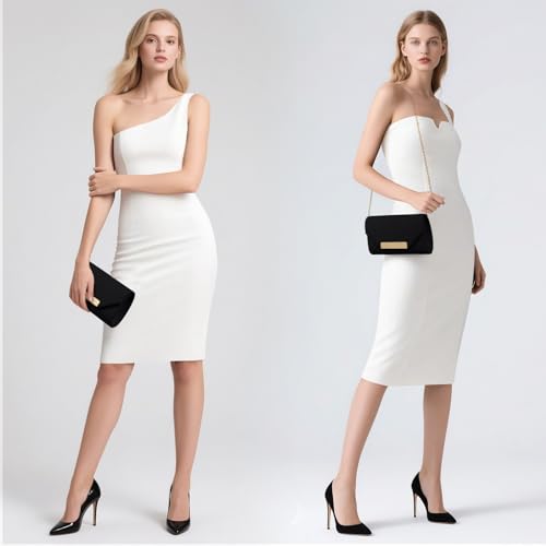 Image of Clutch Purses for Women Evening Bag Faux Suede Formal Party Wedding Cocktail Prom