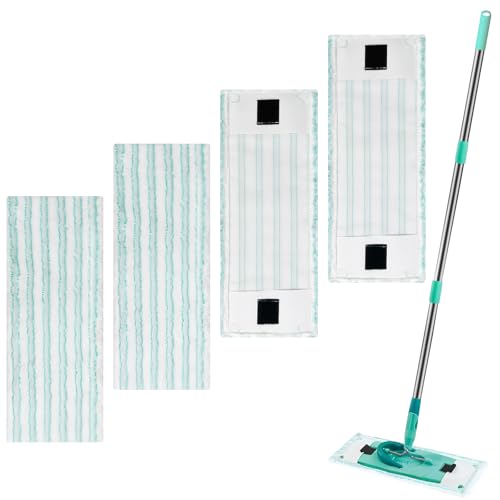 Zeripikfoasp 4 Stück Wischbezug Kompatibel mit Leifheit Clean Twist M Ergo Micro Duo, Bodenwischer Ersatzbezug, Wischbezug Ersatz, Mikrofaser Mopptuchbezug, Effiziente Wasseraufnahme, für Alle Böden
