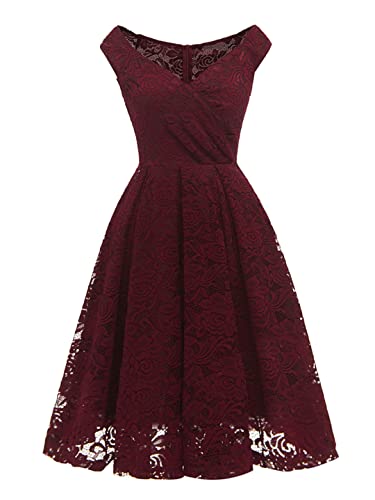 Sexy Off Shoulder V-hals Hoge Taille Kant Geplooide Jurk Vintage Kleding Voor Vrouwen Feestjurken - Image 3