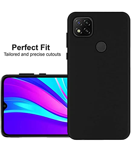 Image of Mobile Back Cover Case for Xiaomi Redmi 9 (Silicone Case|CameraProtection|Black SC1510)