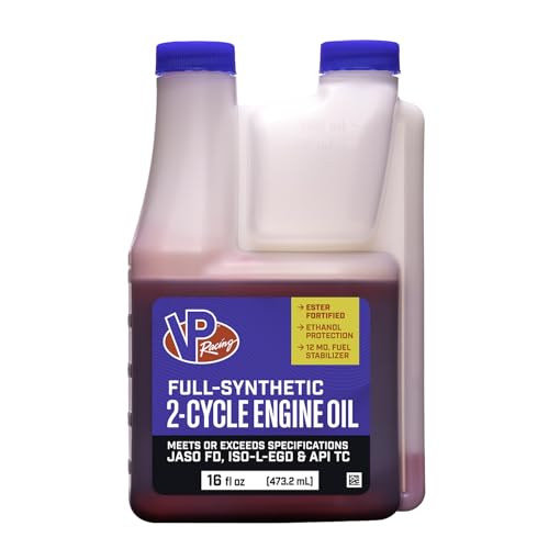 VP Racing 2907 Full-Synthetic 2-Cycle Oil for Small Engines, 16 Ounce (4 Pack)