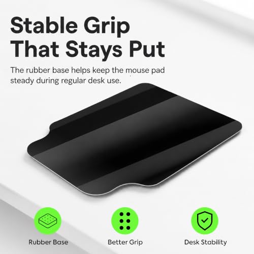 Image of tizum Gel Mouse Pad with Memory Foam Wrist Support & Anti-Slip Rubber Base | Ergonomic Wrist Rest Pad, Ultra-Smooth Lycra Surface for Wired & Wireless Mice, Laptop & Desktop Compatible (Black)