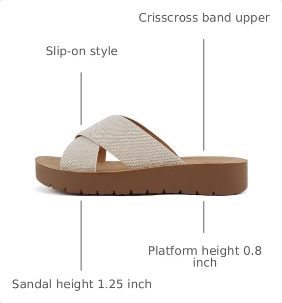 Image of Soda LUCY ~ Women Open Toe Flatform Platform Crisscross Band Upper Fashion Slide Sandals