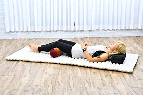 Image of Leewadee Small Yoga Bolster - Shape-Retaining Cervical Neck Roll, Tube Pillow for Comfortable Reading, Kapok Filling, 22 x 6 x 6 inches