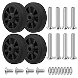 Ech.Apr 4 ruedas de repuesto para equipaje, diámetro exterior de 50 mm, ruedas giratorias para maleta, rueda de reparación de goma resistente al desgaste, color negro, PF08