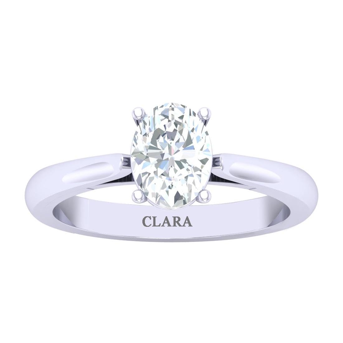CLARA Made with Swiss Zirconia 925 Sterling Silver Oval Solitaire Ring Gift for Women and Girls (B07WGHTCDM) Amazon Price History, Amazon Price Tracker