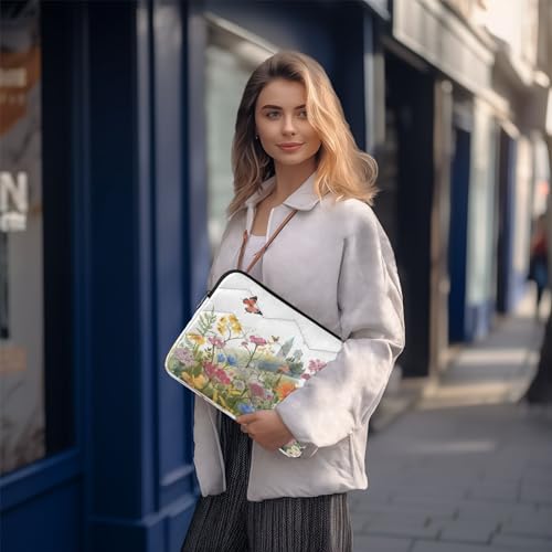 Funda para portátil de 13-14 pulgadas con diseño de mariposas y flores miniatura 7