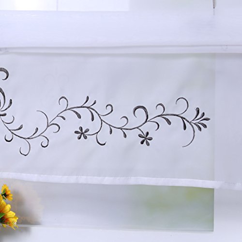 Joyswahl Raffrollo Voile Raffgardinen mit Tunnelzug Vanessa Bändchenrollos BxH 80x140cm Grau 1er Pack