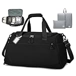 BAGZY 55 x 35 x 25 cm Cabin Bag Underseat Cabin Luggage for British Airways KLM Lufthansa 55x35x25 Waterproof 50L Travel Bags Lightweight Carry on Suitcase Weekend Hospital Luggage Foldable Women Men