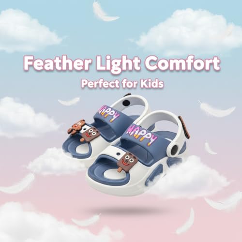 Image of GLJ Kids Comfort Clogs Sandals for Boy and Girl, 1 to 14 Years, Two-Strap Design, Easy to Wear Slip On, Dust and Waterproof, 1100