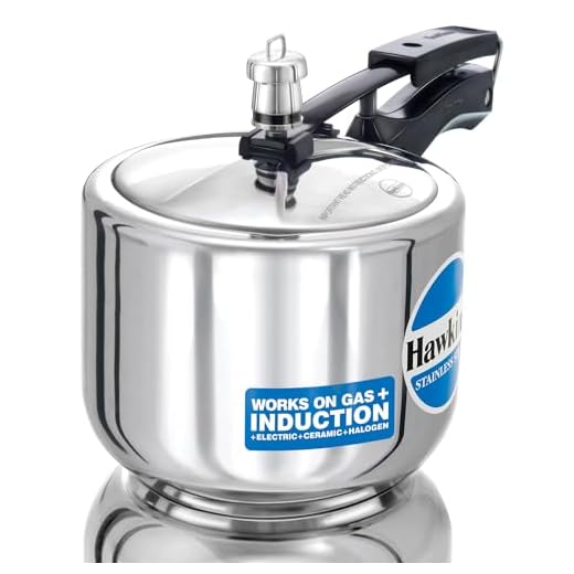 Hawkins 3 Litre Pressure Cooker, Stainless Steel Inner Lid Cooker, Tall Design Cooker, Induction Cooker, Silver (HSS3T)