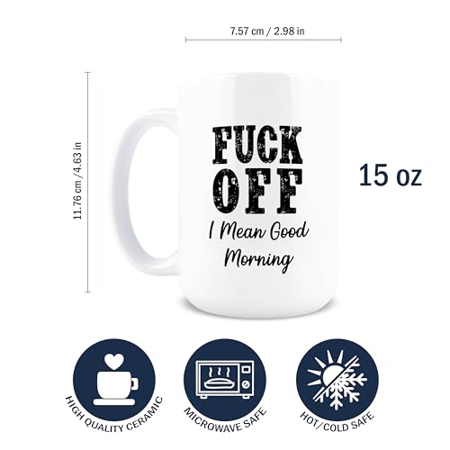 Taza de café sarcástica Hogg 15 oz cerámica blanca miniatura 2