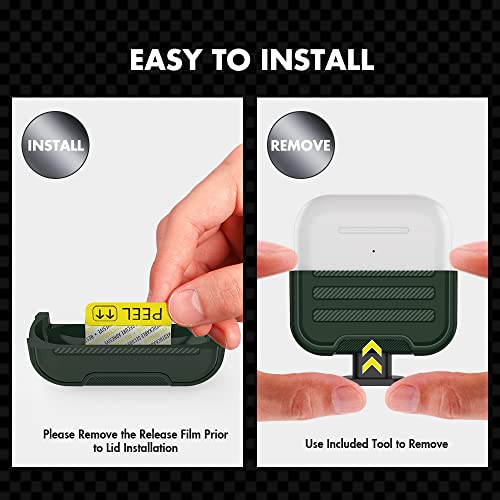 Image of Rugged Hard Shell Case Compatible with Airpods Pro 2 Case Cover, TPU+Aluminum Protective Cover Shockproof for Pro 2nd Gen Case (2022) (Midnight Green)