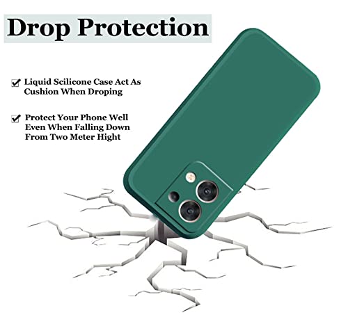 Image of A rtistque Liquid TPU Silicone Matte Shockproof Flexible with Camera Protection Soft Back Cover Case for Oppo Reno 8 Pro 5G - Green