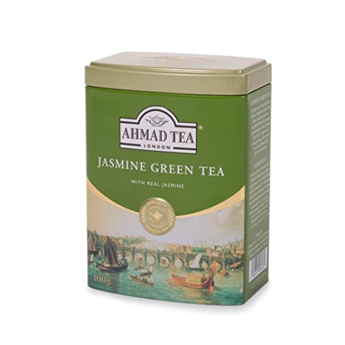 Ahmad Tea Jasmine Green Tea Caddy Green Tea - 100g Loose Leaf