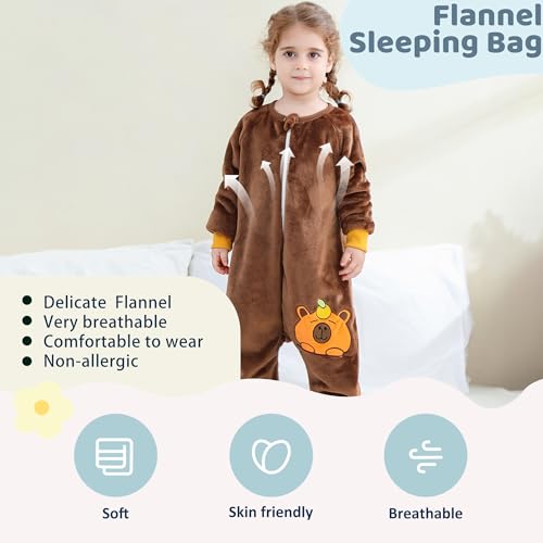Image of MICHLEY Flannel Sleeping Sack,Baby Sleeping Bag Wearable Blankets 9M-6Y