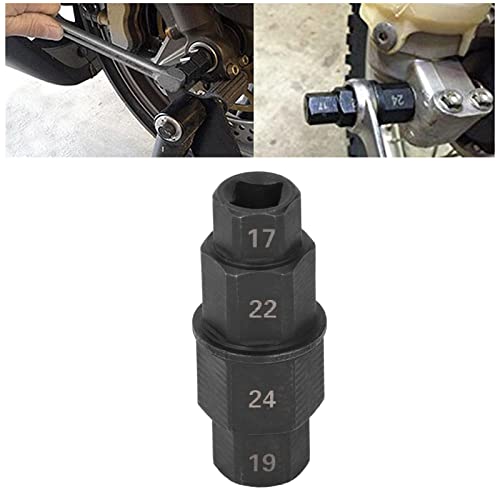ViaGasaFamido Strumento Asse Esagonale per Motociclette, Adattatore Mandrino Ruota Anteriore 17-24mm, Nero