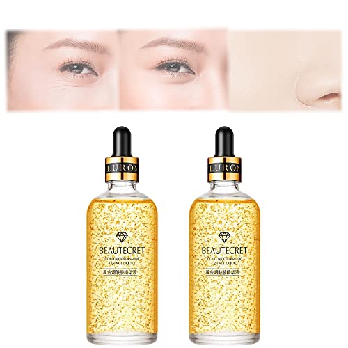 Yskmmr Sérum d'or pour Le Visage 24k Essence Hydratante Rétrécissant Les Pores du Visage Hydratant Améliore Les Rides Et Ridules éclaircit Les Taches Brunes Sérum Anti âge Cover