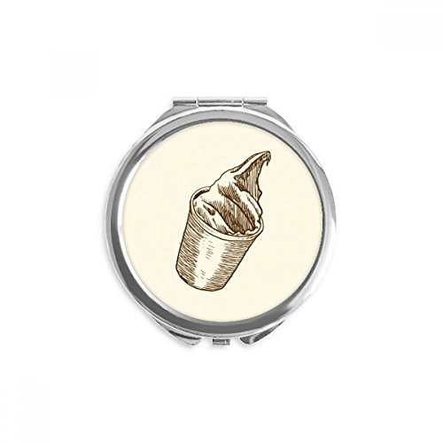 Miroir de poche rond crème glacée marron DIYthinker, une idée cadeau originale