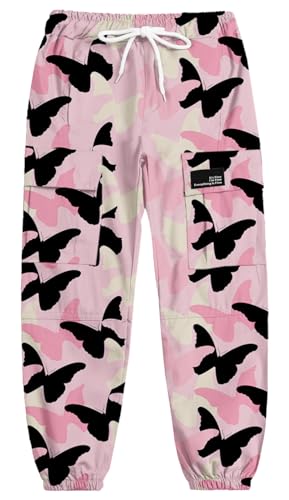 Image of Cromoncent Girls & Womens Camo Print Cargo Pants Outdoor Lightweight Jogger Baggy Pants, 6 Years - XX-Large