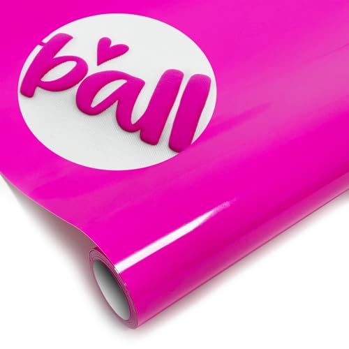 Image of Hot Pink pu Puff Vinyl Heat Transfer - 12 inch x 5ft 3D Puff HTV Vinyl, Puffy Iron-On for Fabrics, Perfect for T-Shirts, Bags, Pillows, Compatible with Cricut & Cameo
