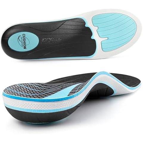 PCSsole Plantar Fasciitis Insoles Men Women- 220+lbs Heavy Duty High Arch Support Inserts with Comfort Cushion Orthotic Pain Relief Insoles for Flat Feet - Arch Pain - Heel Pain -Work Boot Shoe Insole Cover