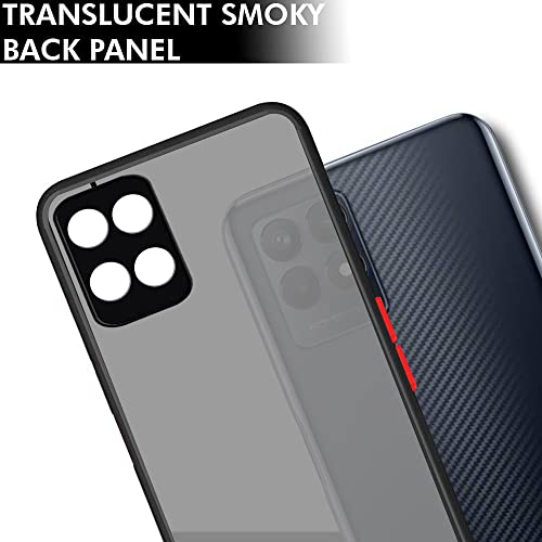 Image of TheGiftKart Translucent Hybrid Back Cover Case for Realme Narzo 50 4G | Smoked Matte Back | 360 Degree Protection | Protective Hard Back Case Cover for Realme Narzo 50 4G (PC & TPU | Black Bumper)