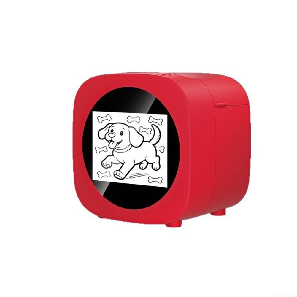 Impresora de dibujo para niños, impresora de dibujo de voz AI para niños, pantalla HD de 2.4 pulgadas, reconocimiento de voz AI para operación interactiva (rojo)