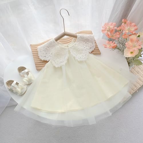 Baby Girl Dress with Vintage Lace Collar, Tulle Skirt - Ideal for First Birthday, Flower Girl or Wedding Guest Dress3