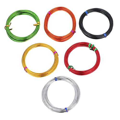 IWOWHERO DIY Aluminum Wires 6 Colors 60m Roll Soft Flexible for Handicrafts Jewelry Making and Home Decor