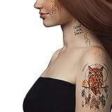 Supperb Temporary Tattoos - Owl Dream Catcher feather Dreamcatcher Colorful Bohemian Tattoo
