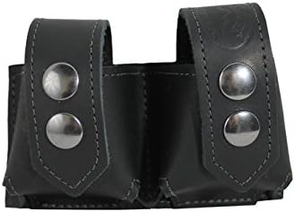 Barsony New Black Leather Revolver Double Speed Loader Pouch for .22 .38 .357 Revolvers