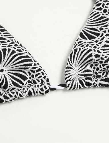 Image of ZAFUL 2 Piece Triangle Bikini for Women Knitted Rope Halter Bikini Sets Sexy Bathing Suit Side Tie Swimsuits Beachwear