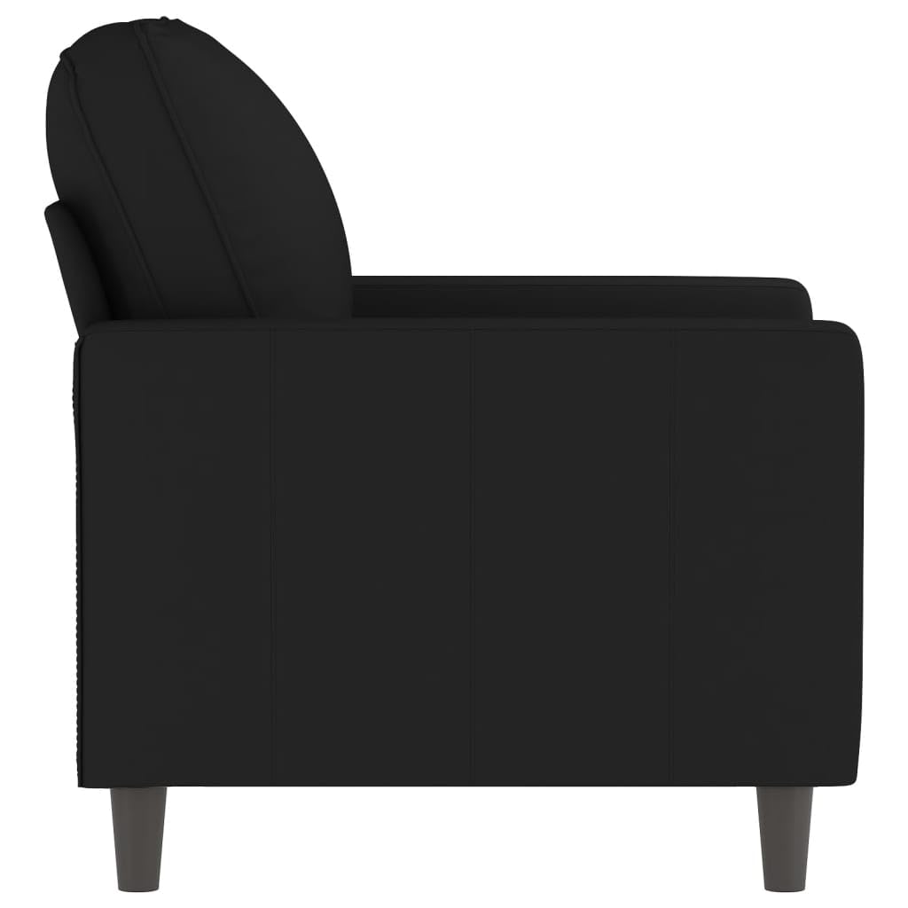 Fotel czarny 60 cm aksamit, miękki fotel wypoczynkowy z metalowym stelażem, wygodny fotel tapicerowany do salonu, sypialni, biura, maks. 110 kg