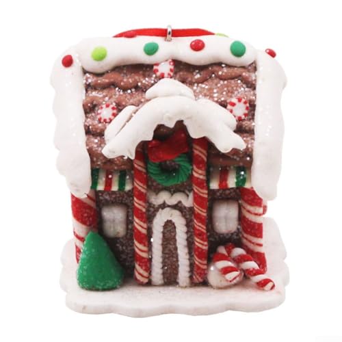 Weihnachtshaus-Anhänger aus Ton für saisonale Dekoration, perfekt...
