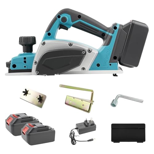 WUDLEP Cordless Electric Planer Compatible with Makita 21V Battery Powered Planing Tool with 82mm Width and 2mm Depth 16500RPM Electric Wood Planer for Woodworking