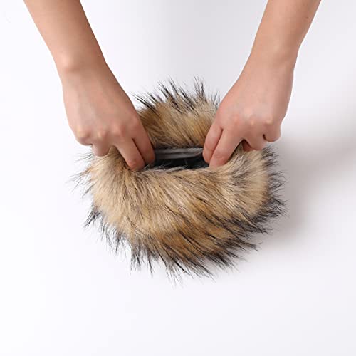 Dikoaina Faux Fur Wrist Cuffs- Winter Furry Bands Fox Fur Wrist Warmer,Arm Warmer, Leg Warmer, One Pair #TOP3