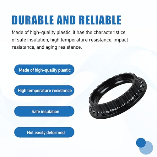 Image of Lamp Holder Sunshade Ring, E26 /E27 Threaded Lampshade Fixing Ring Suitable for Lampshade /Lamp Holder Black 5-Piece Set