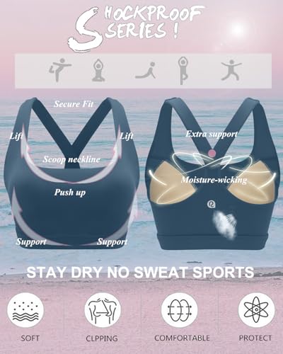 Image of RUNNING GIRL Sports Bras for Women, Molded Cup High Impact Sports Bra Workout Bras for Women High Support Racerback